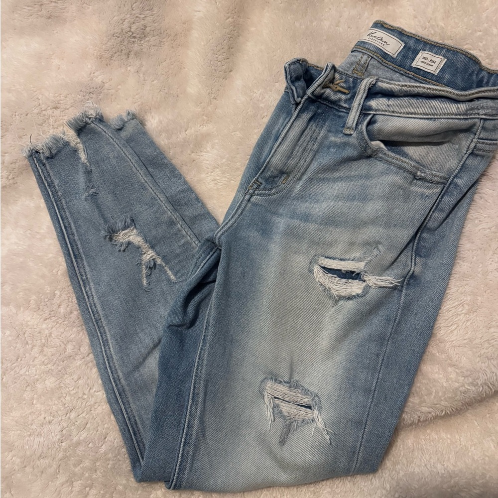American Eagle Outfitters Ripped Blue Skinny Jeans